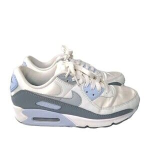 Nike Air Max 90 Shoes Womens Size 9.5 White Blissful Blue